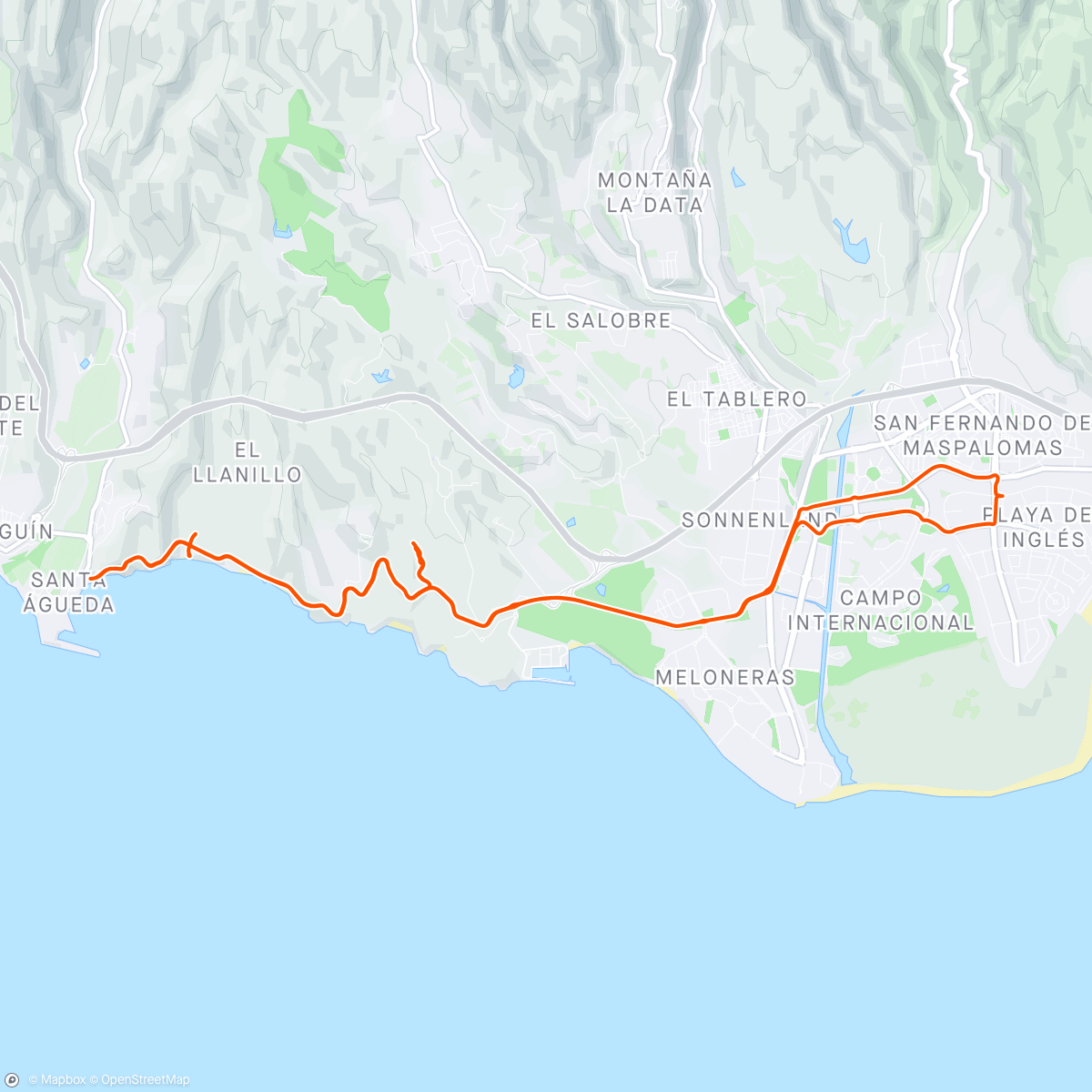 Map of the activity, Playa 🚲☀️🏖️