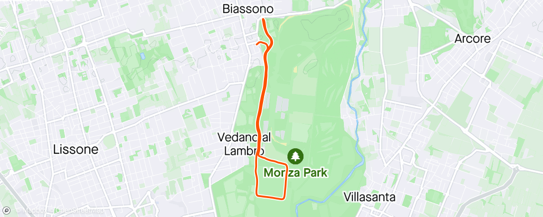 Map of the activity, Parco di Monza