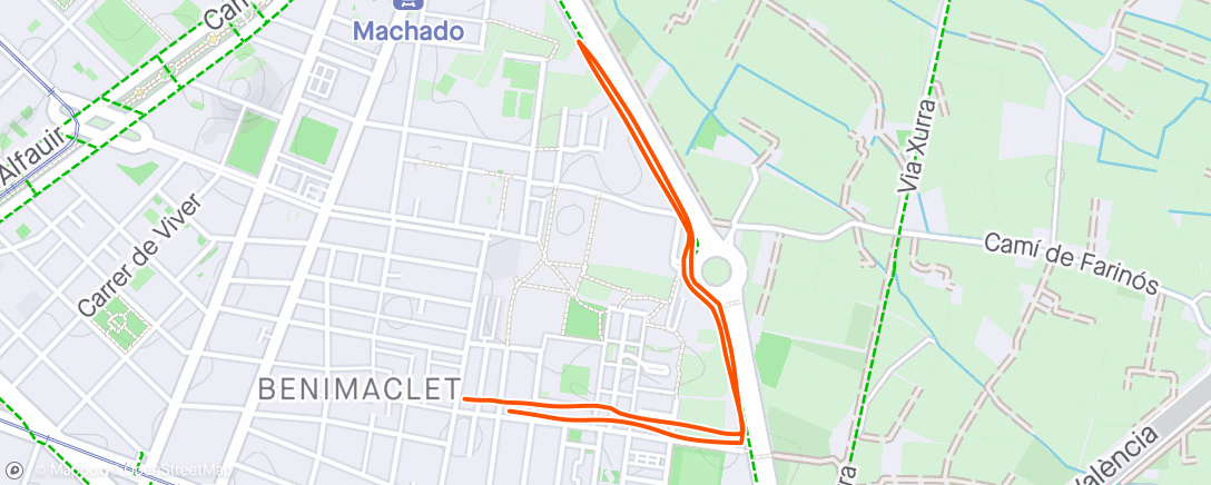 Mapa de la actividad, Carrera de mañana