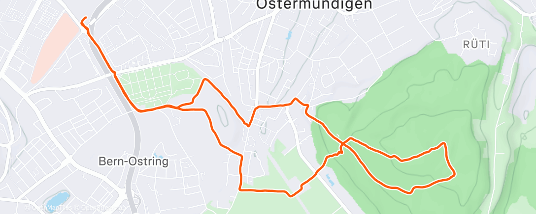 Map of the activity, Ostermundigen hill