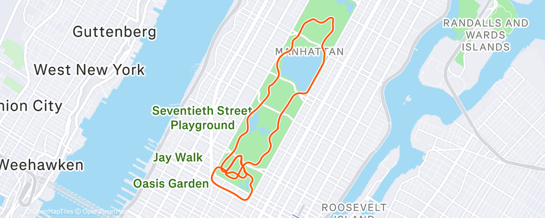Map of the activity, Zwift - Lady Liberty in New York