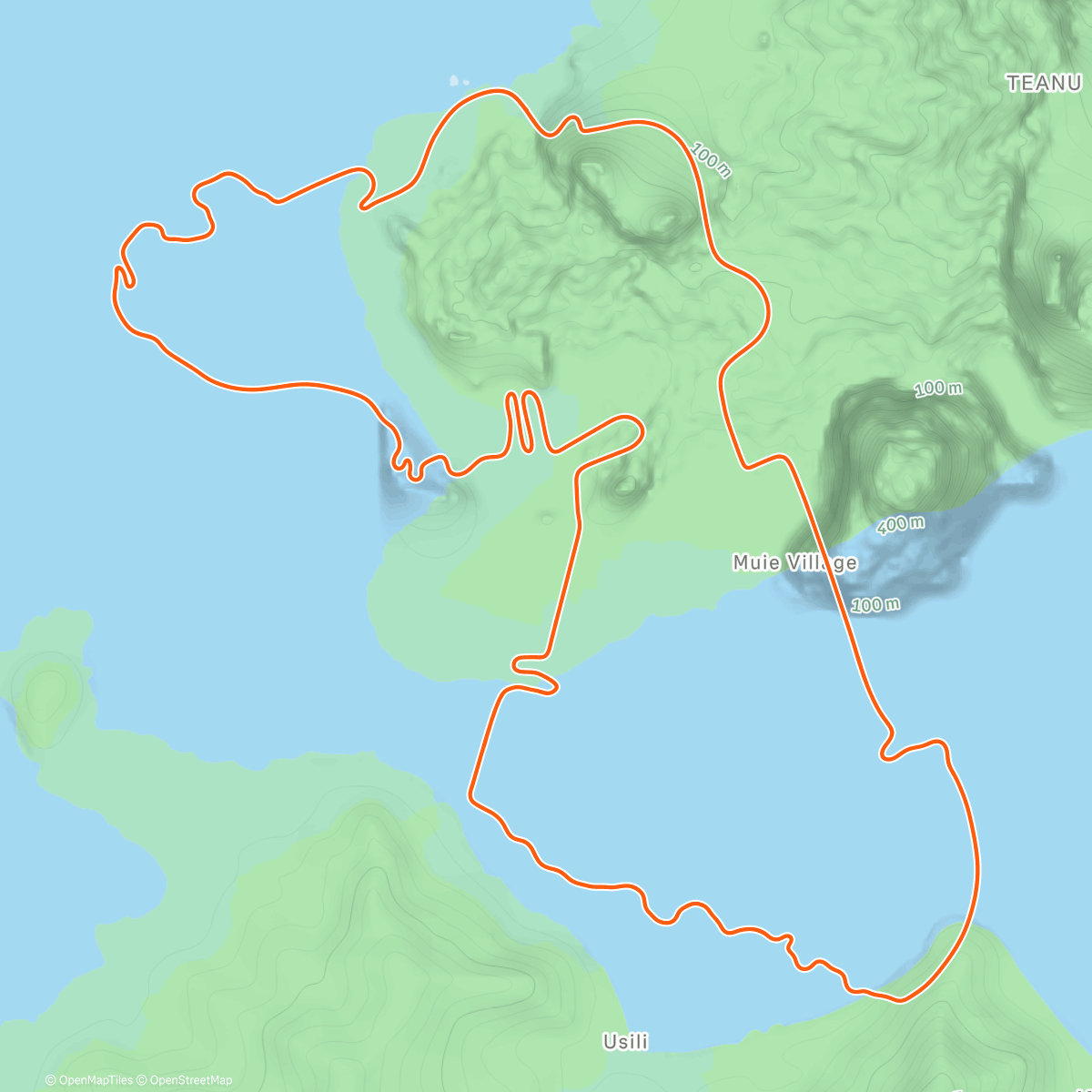 Map of the activity, Zwift - easy aerobic 90' on Ocean Lava Cliffside Loop in Watopia