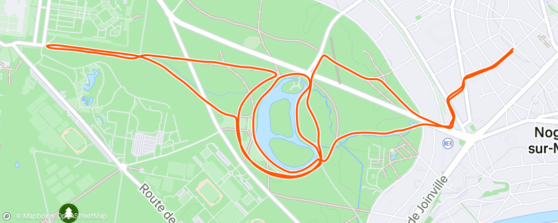 Map of the activity, Course à pied le matin