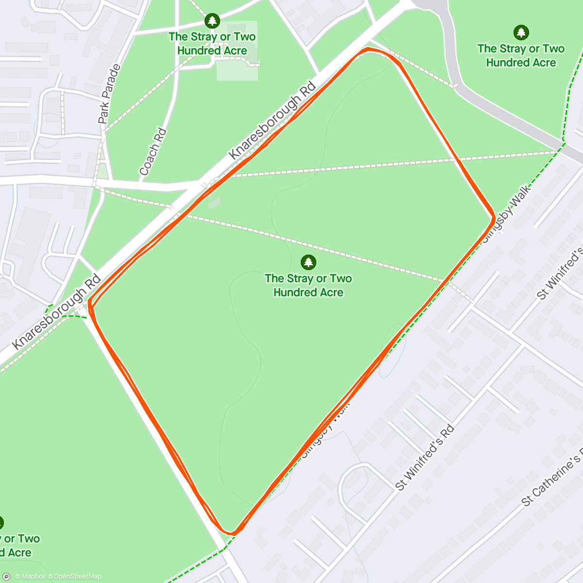 Карта физической активности (Harrogate Parkrun)