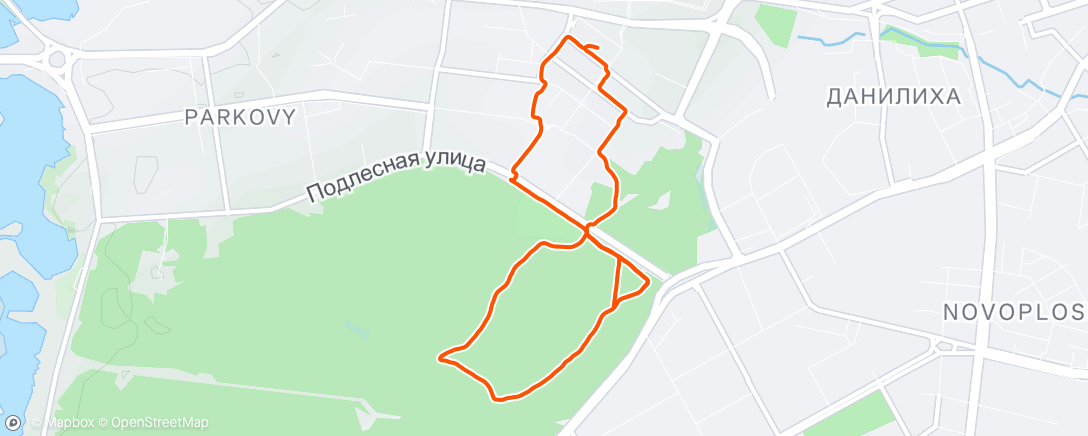 Map of the activity, Вечерний забег