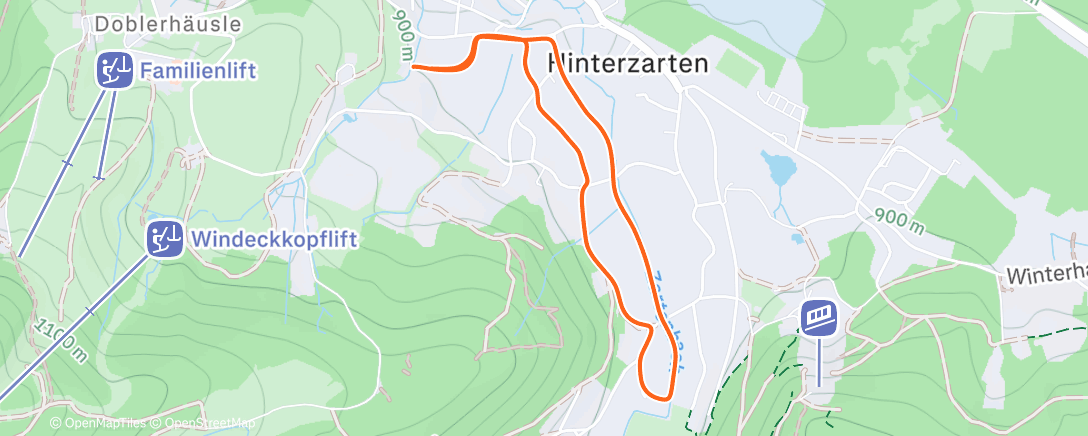 Map of the activity, Morning Run