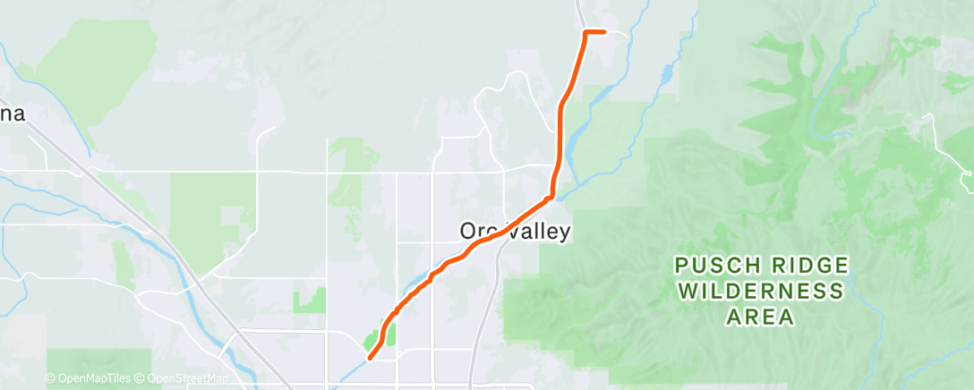 Map of the activity, Tucson Half Marathon