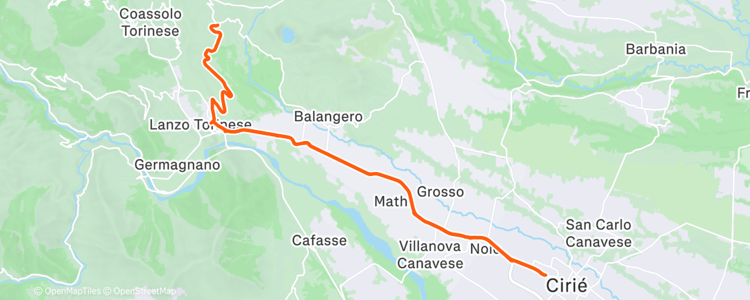 Map of the activity, Pedalata dell'ora di pranzo