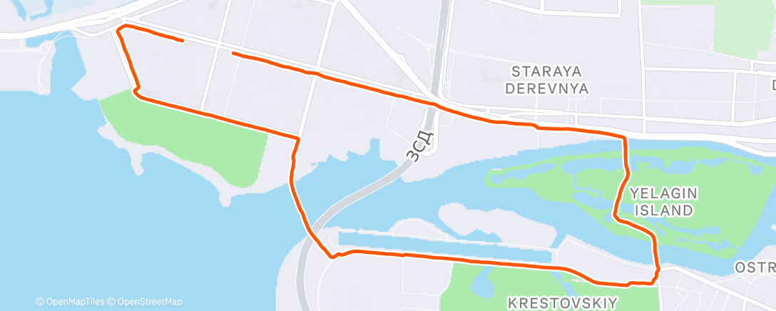 Map of the activity, Afternoon Run
