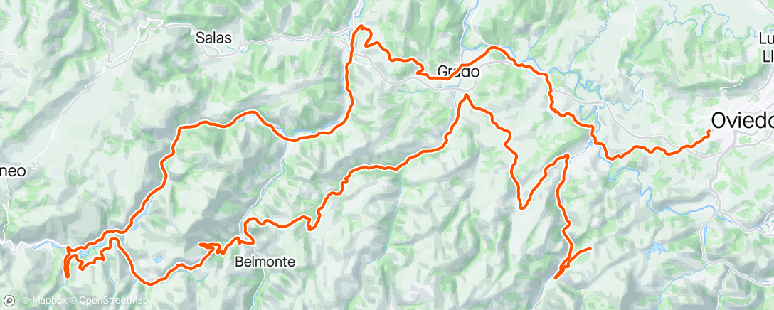 Mapa da atividade, Vuelta Asturias