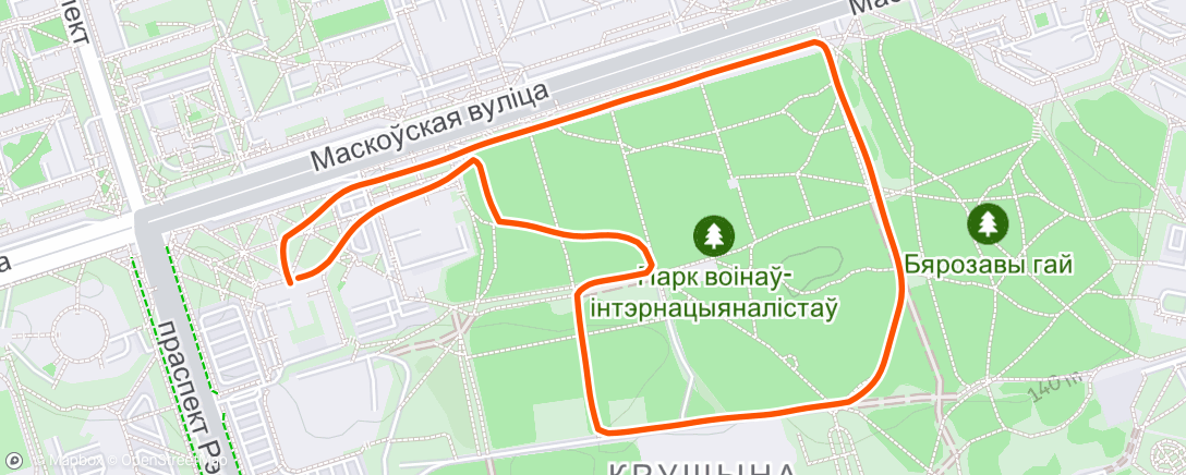 Map of the activity, Дневной забег