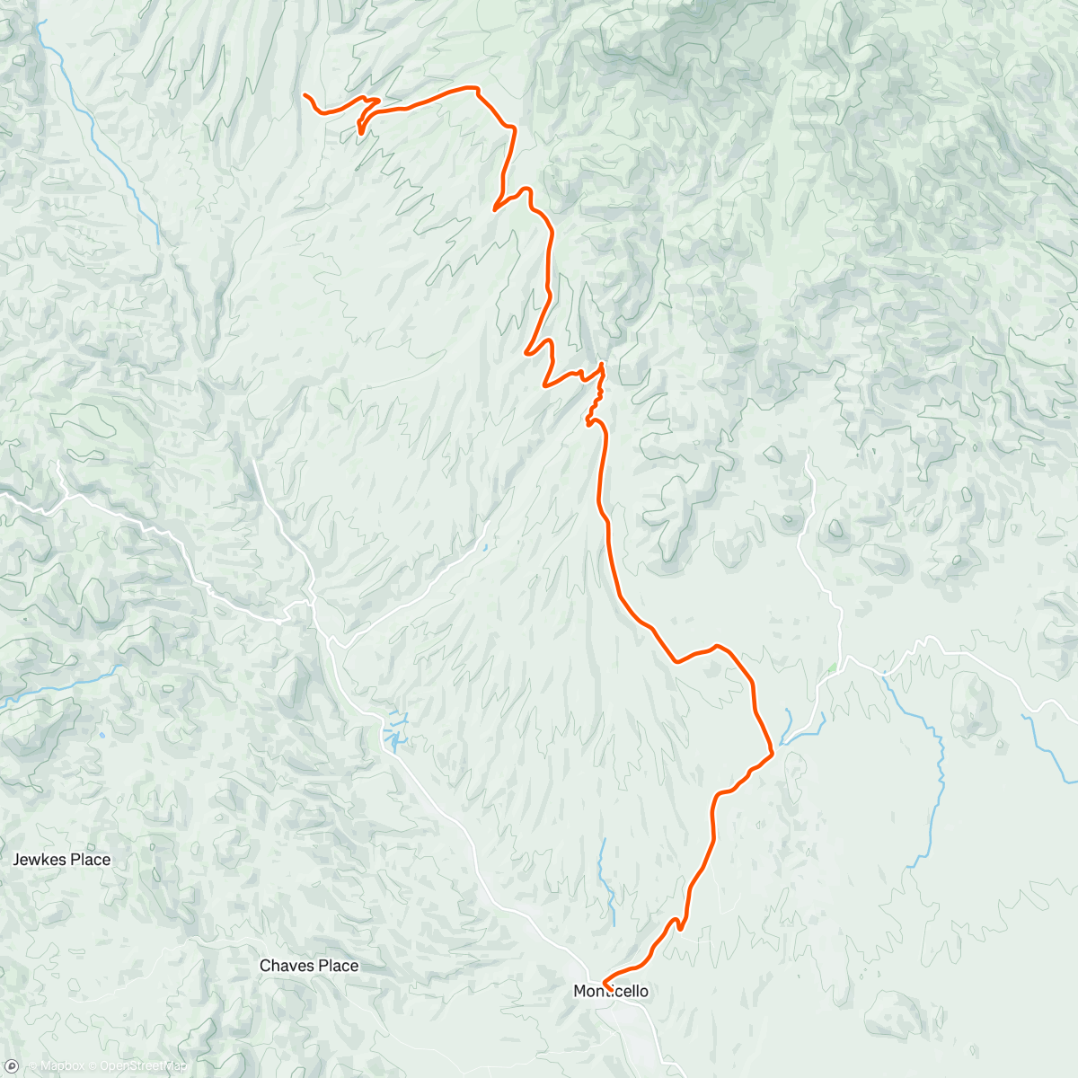 Map of the activity, Grand Enchantment Trail Day 28