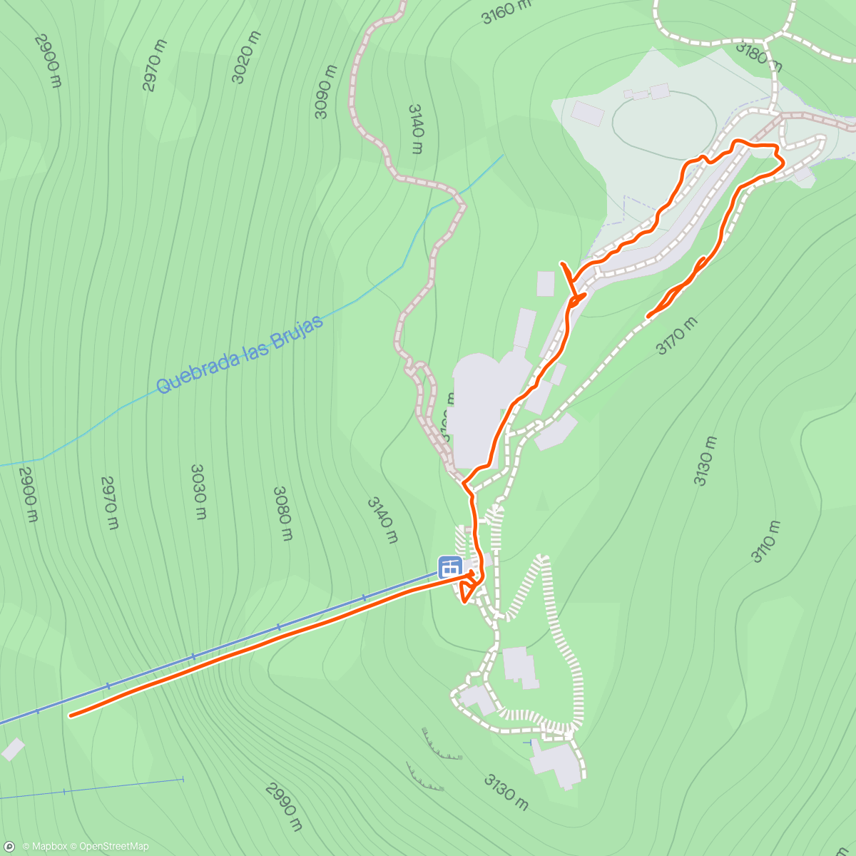Map of the activity, Cerro abajo Monserrate