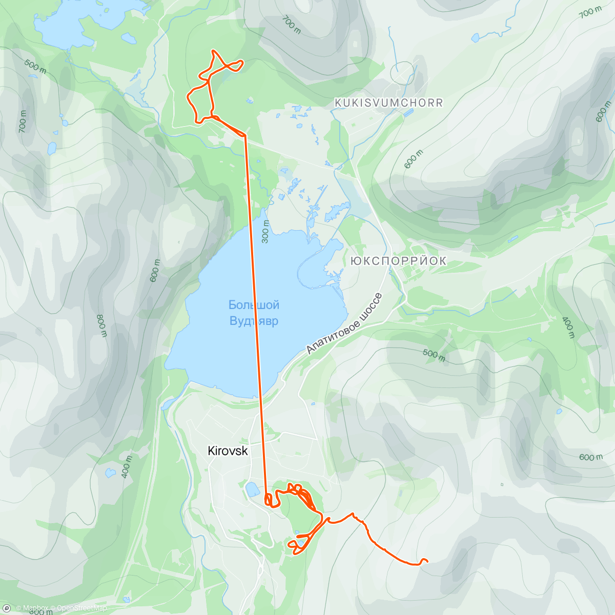 Map of the activity, Тур «Большой Вудъявр» 9 место 
Чистое время горы 17ое