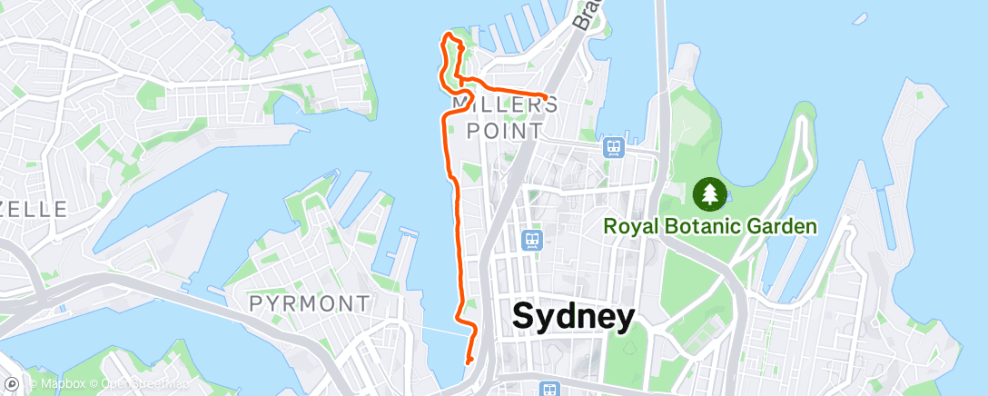 Map of the activity, vivid sydney! walked accrost bridge but forgot to unpause UGH
