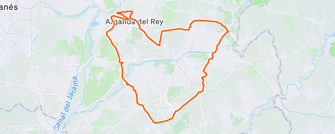 Map of the activity, Bicicleta por la tarde