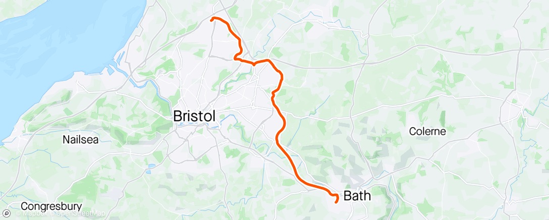 「Evening Ride - Bristol, England ☀️」活動的地圖