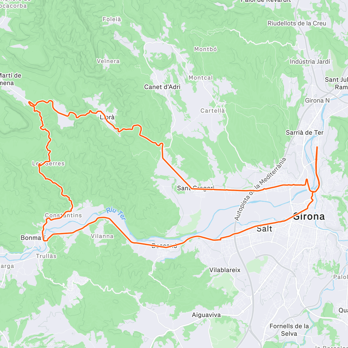 Map of the activity, Sun welcoming me back to the outside world 🥹☀️