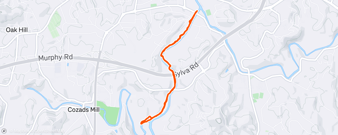 Map of the activity, Evening Run