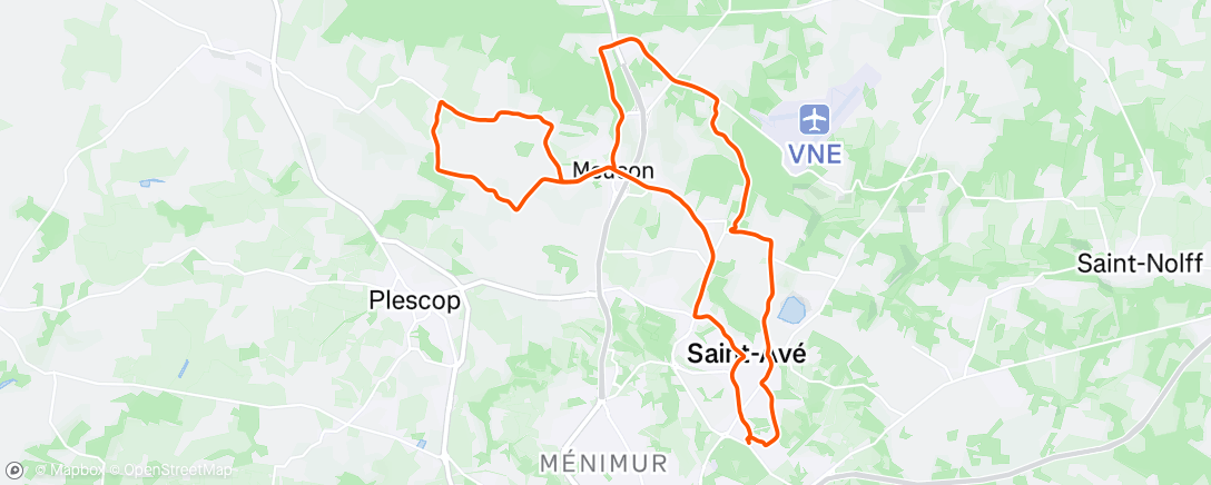 Map of the activity, Sortie vélo le midi