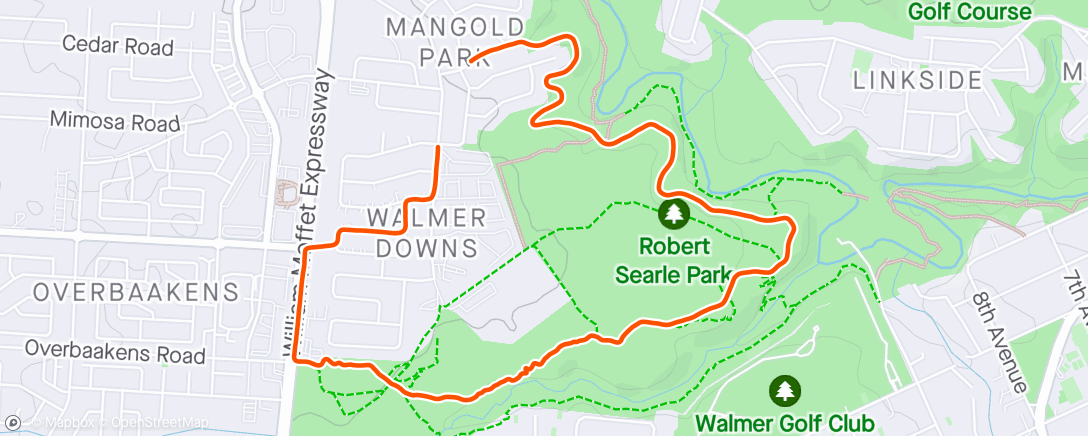 Mapa da atividade, Baakens Valley trails