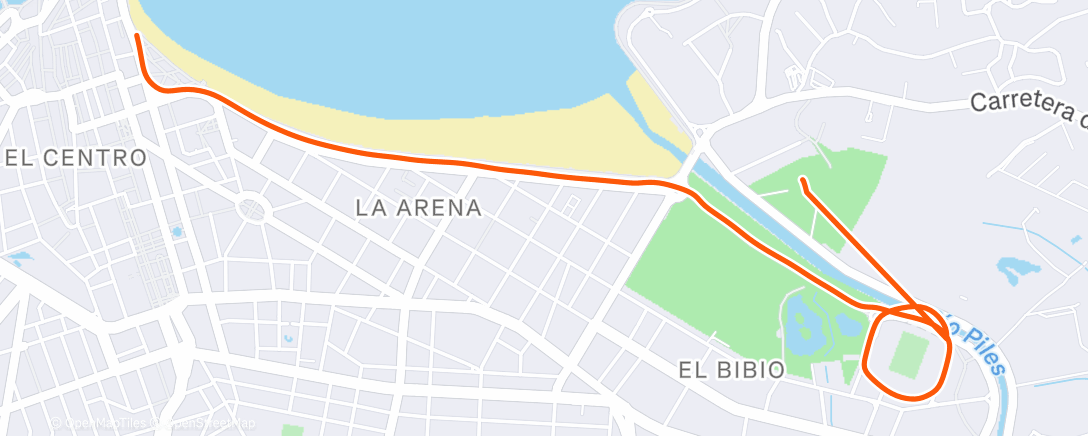 Map of the activity, Carrera de tarde