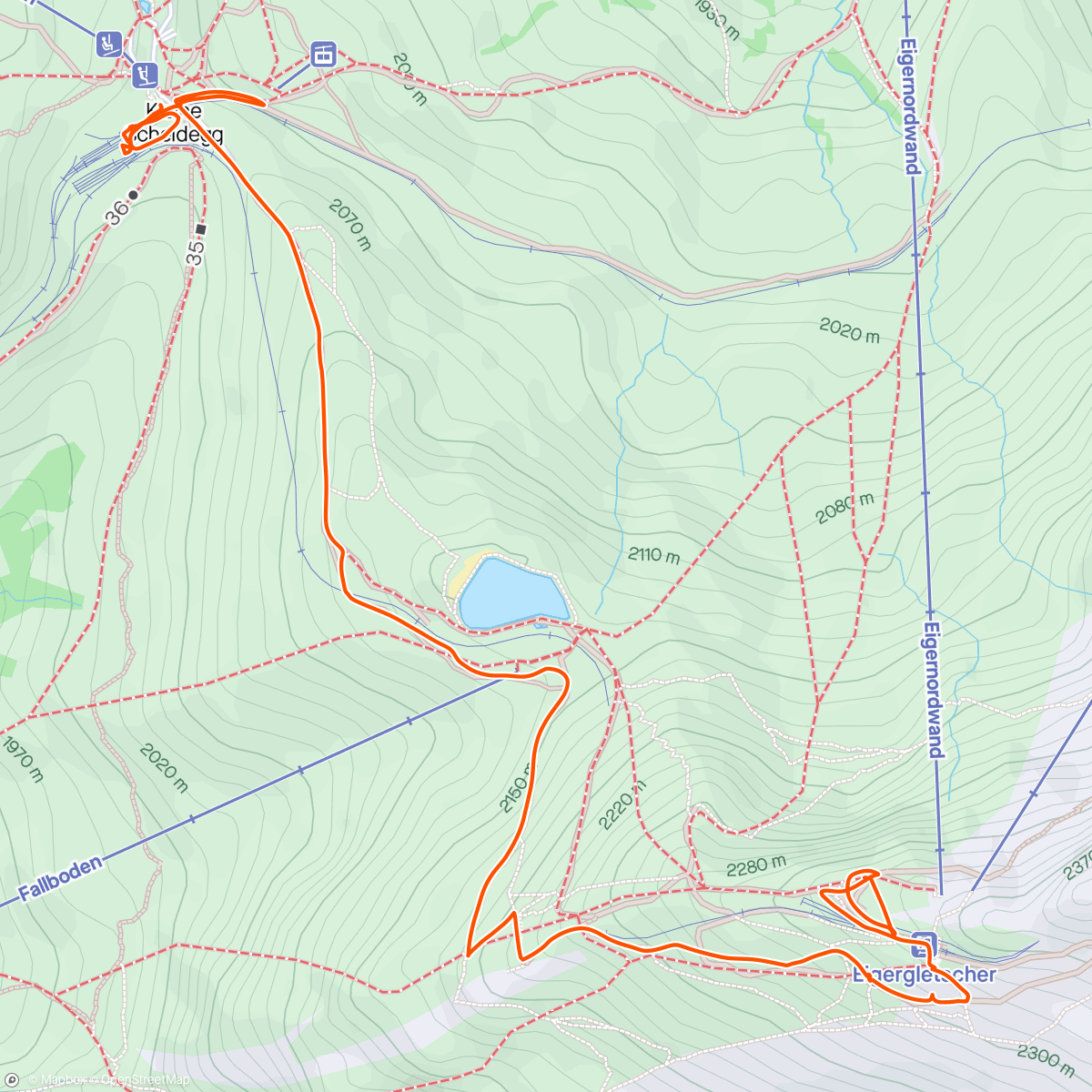 Map of the activity, Zwitserland dag 4