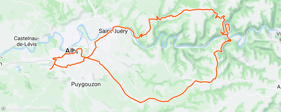 Map of the activity, Sortie vélo le matin