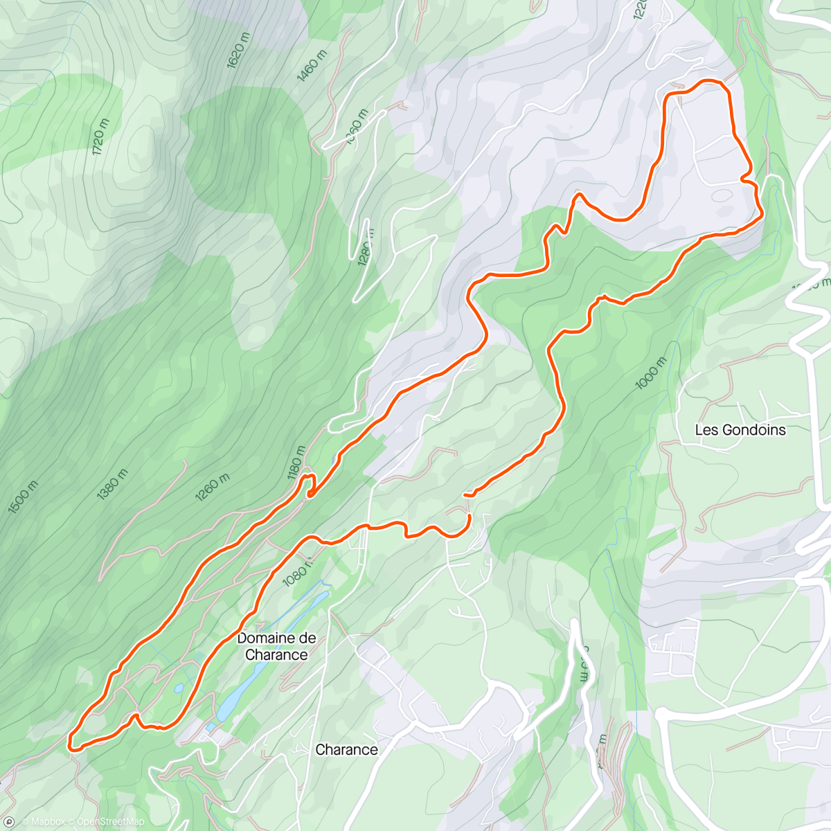 Map of the activity, Trail dans l'après-midi