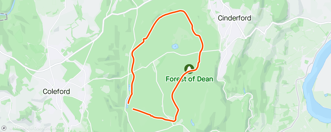Mapa da atividade, Afternoon Mountain Bike Ride around Fod family route.