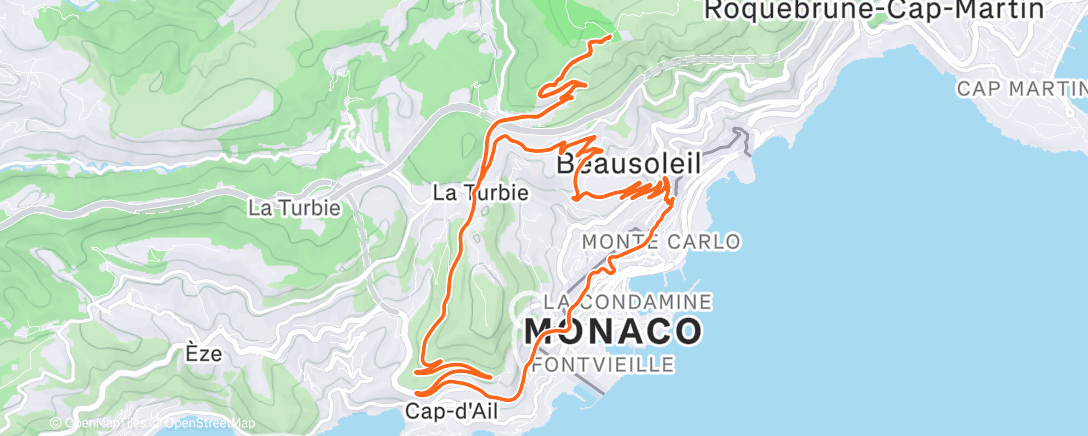 Map of the activity, Lunch Ride