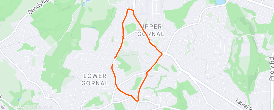 Map of the activity, Gentle Gornal Jogging