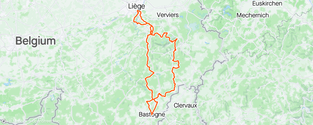 Карта физической активности (Liège Bastogne Liège => coupure)