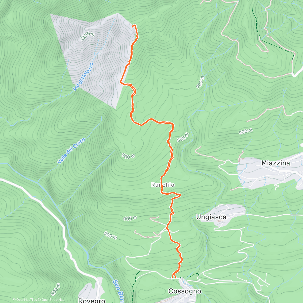 Карта физической активности (Afternoon Trail Run)