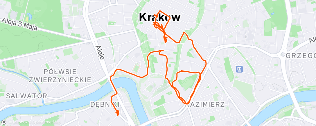 Map of the activity, Evening Walk