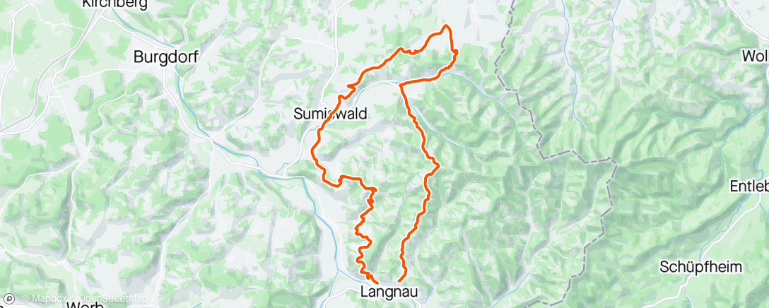 Mapa da atividade, E-Bike-Fahrt am Morgen