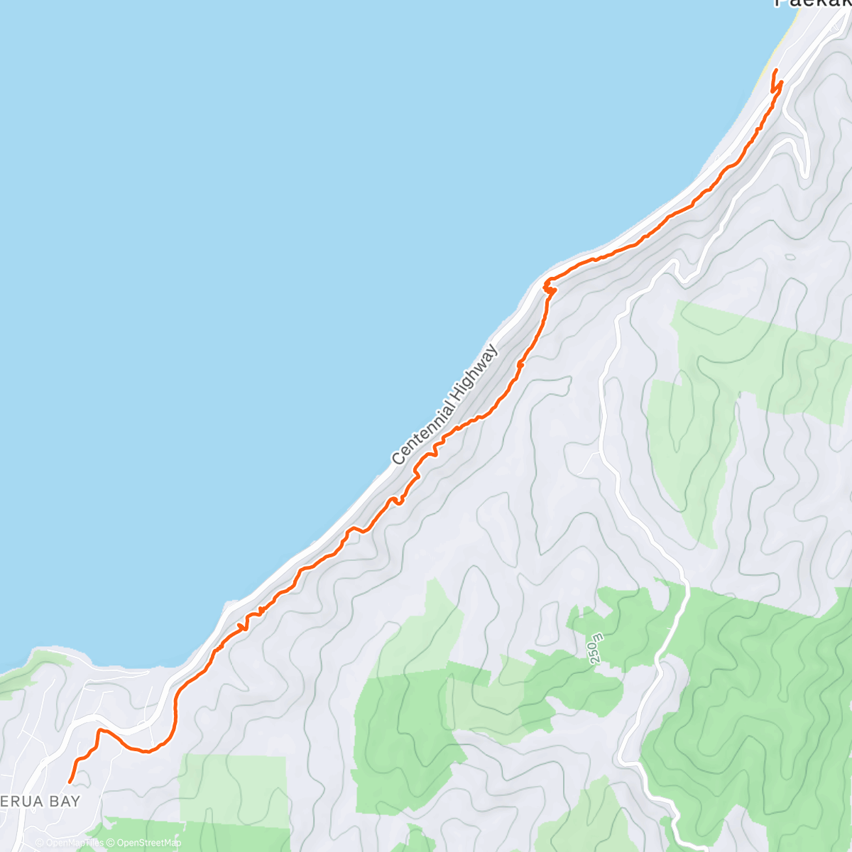 Mapa da atividade, Escarpment Track