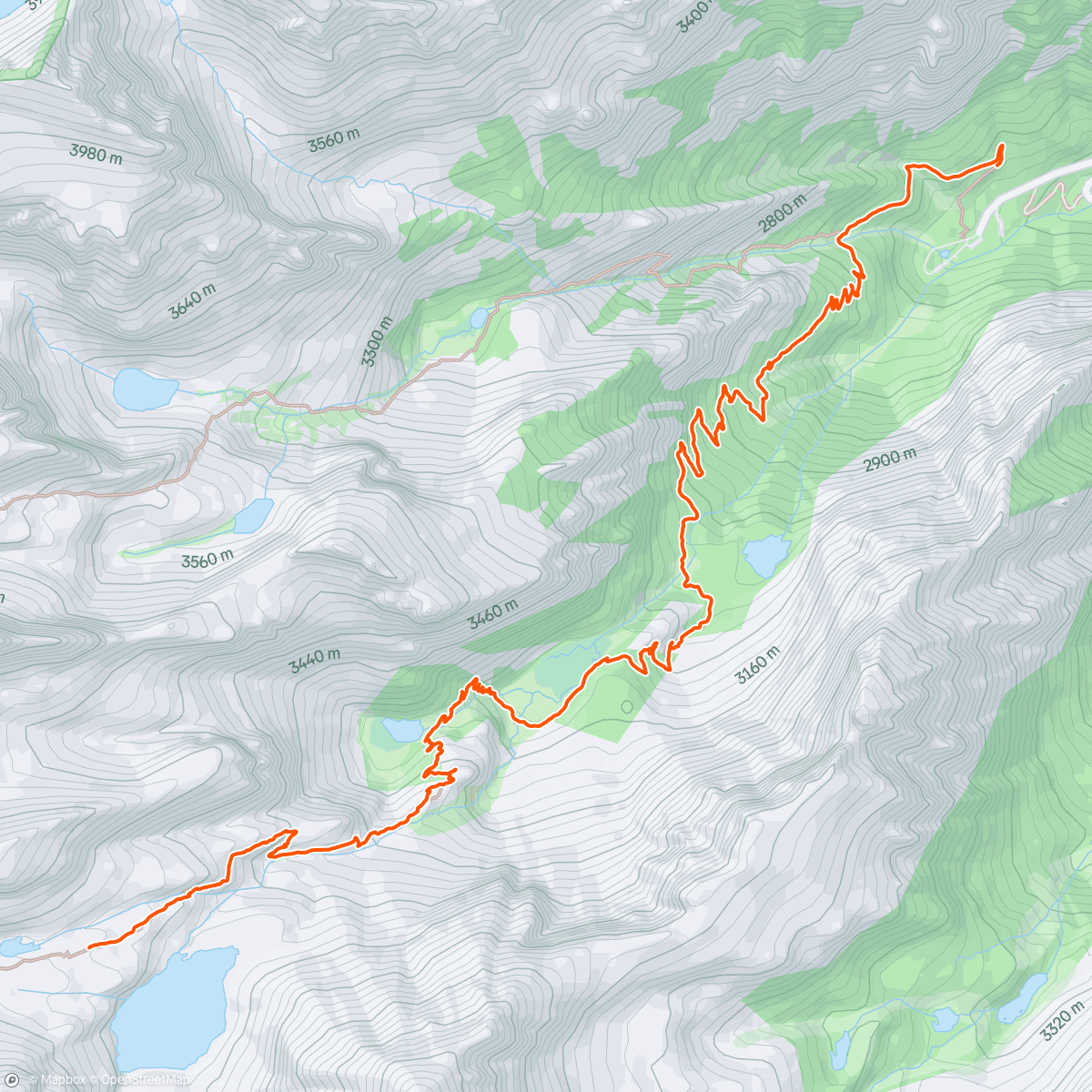 Map of the activity, Whitney 1 - Me 0