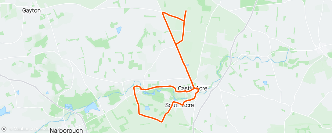 Map of the activity, Rougham - South Acre