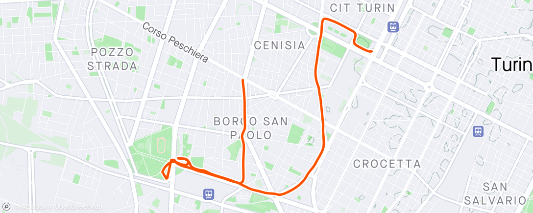 アクティビティ「Corsa serale」の地図