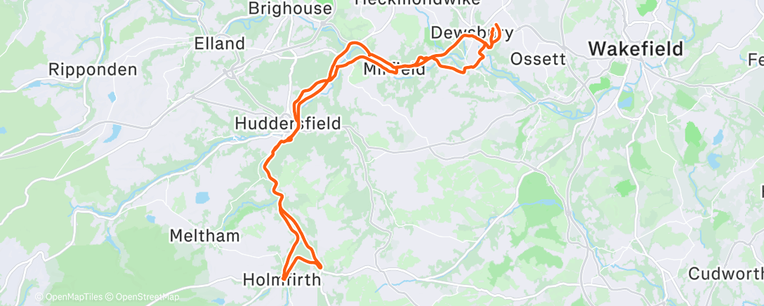 Map of the activity, Holmfirth in the cold