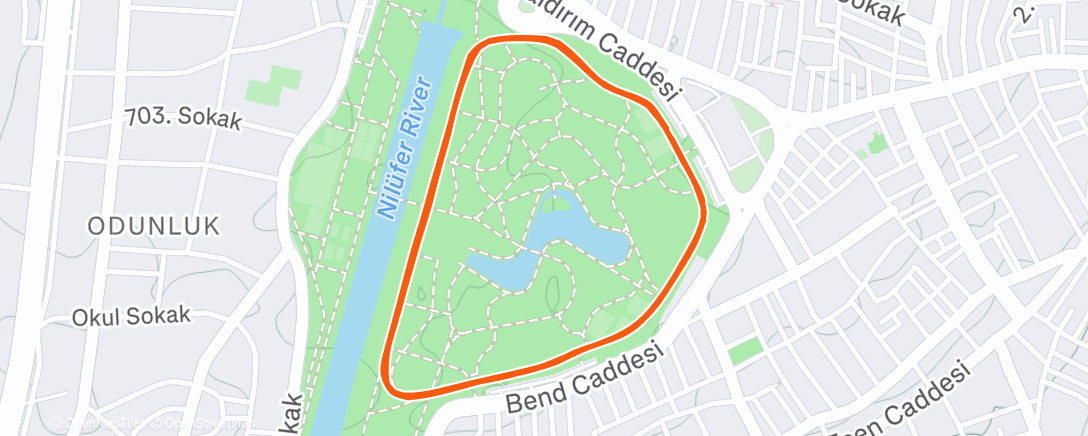 Map of the activity, Bursa Koşu Akademisi Antrenmanı