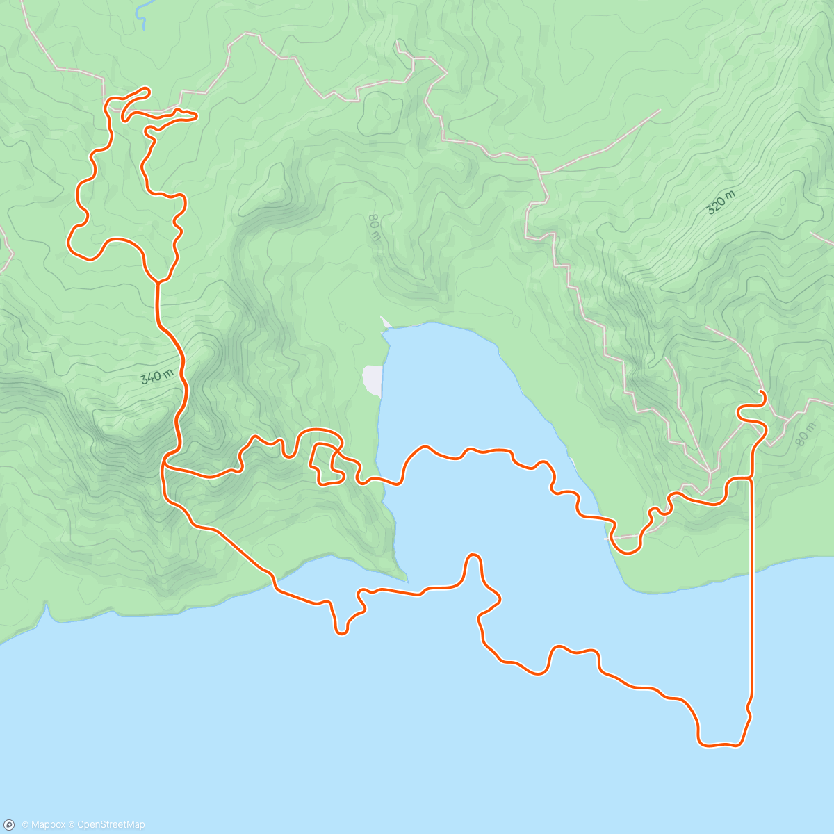 Mapa da atividade, Zwift - Mayan 8 in Watopia