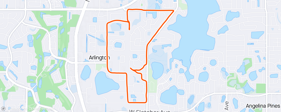 Carte de l'activité Run around the Tampa neighborhood