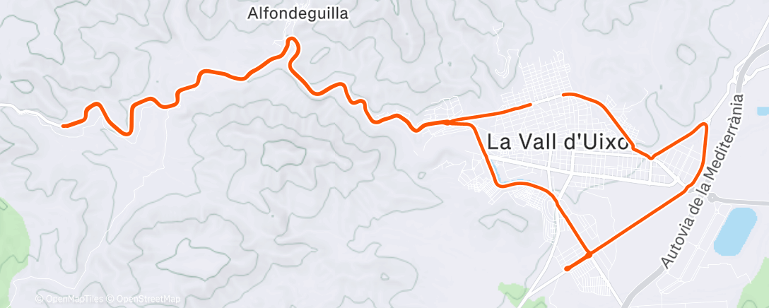 Map of the activity, Bicicleta por la tarde