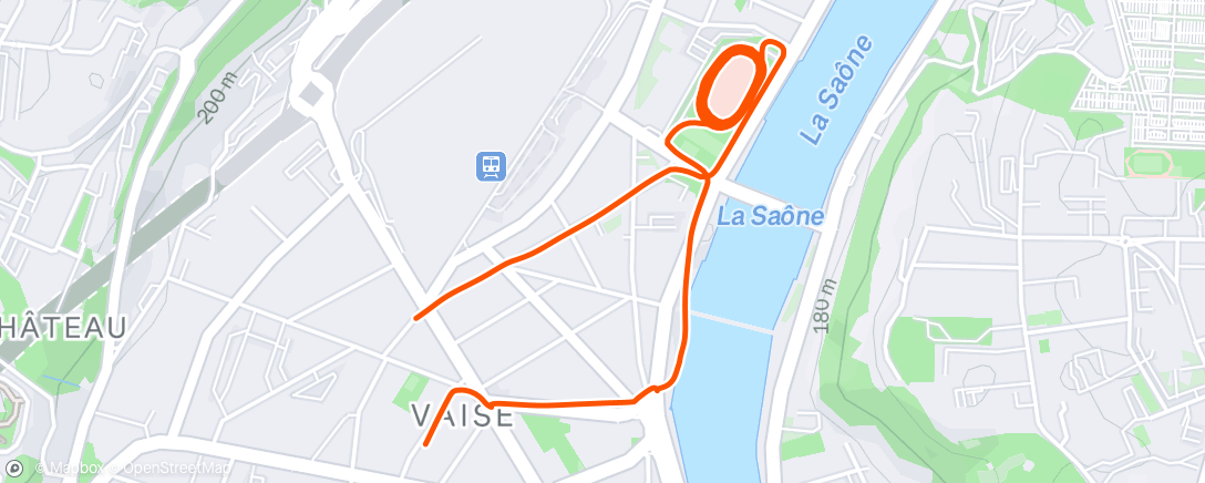 Map of the activity, Course à pied le matin