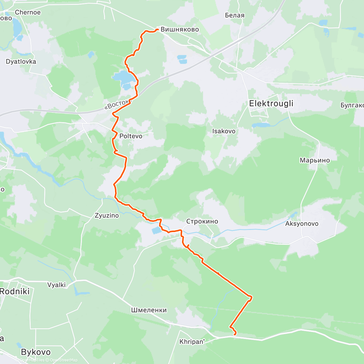 Map of the activity, 33 км - 41 км