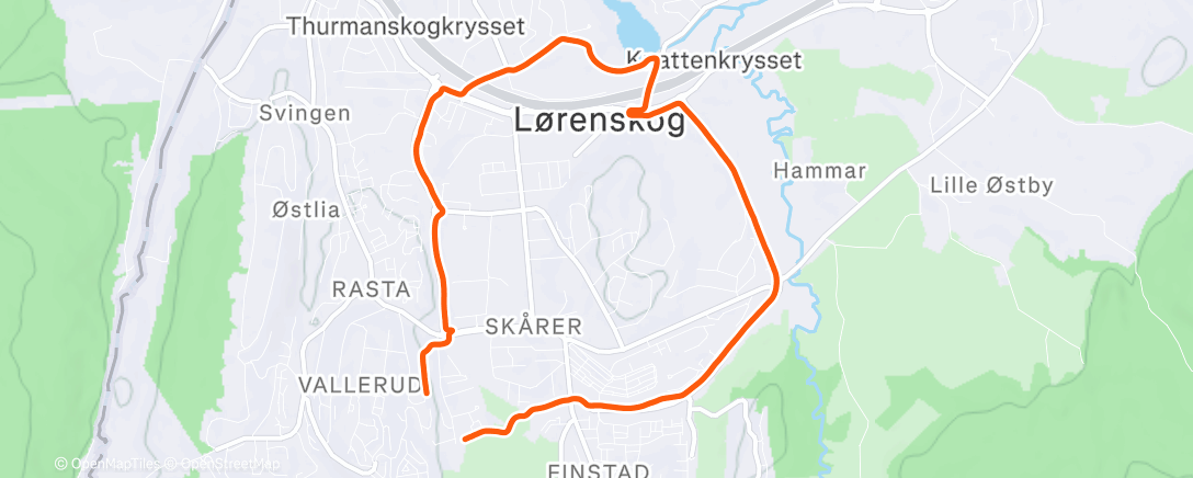 Map of the activity, Evening Run