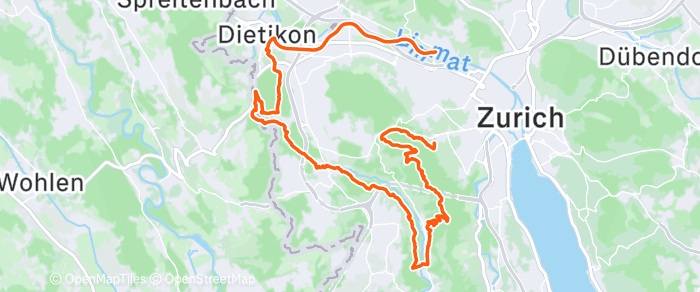 Route map of Urdorf Loop
