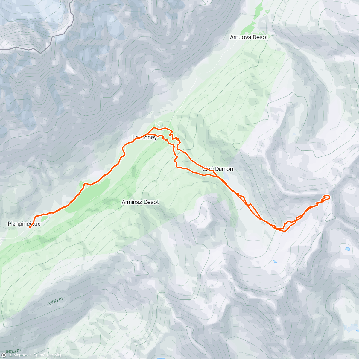 Map of the activity, Tramonto al Malatra